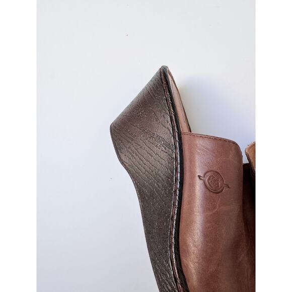 Born Hand Crafted Footwear Partial Leather Mini Wedges Women's 8M - Picture 6 of 10